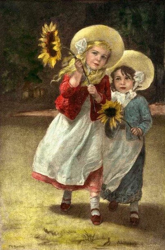 Bambine con girasoli